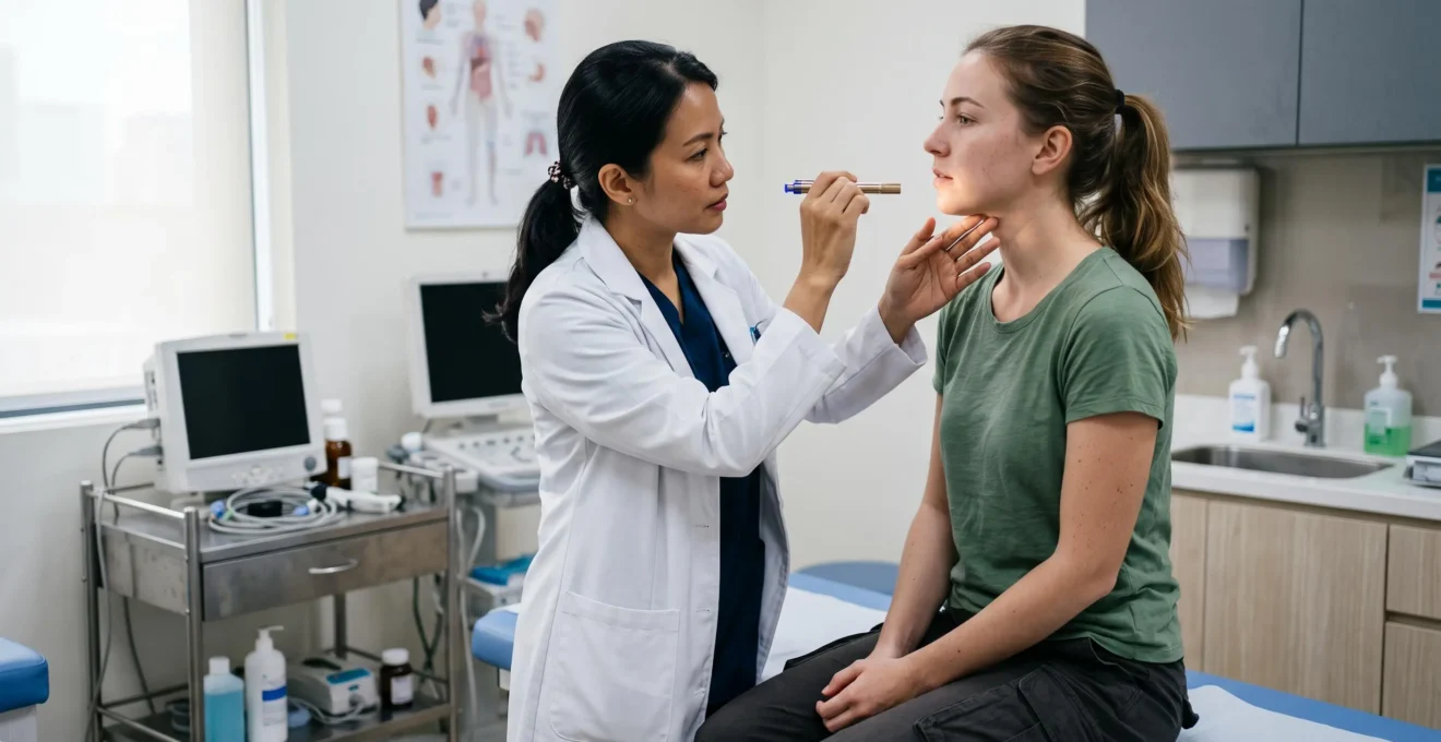 Voyageur consultant un médecin dans une clinique internationale à l'étranger